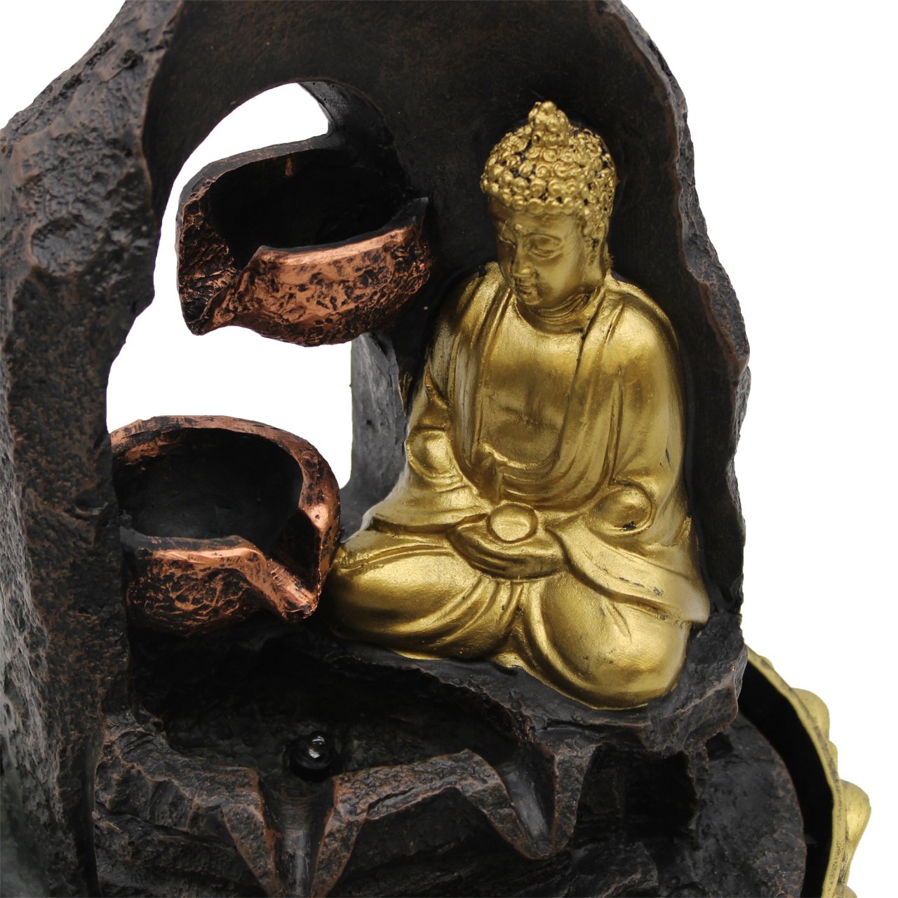 Fantana arteziana pentru interior - 30cm - Buddha Auriu care Mediteaza - 2 | YEO