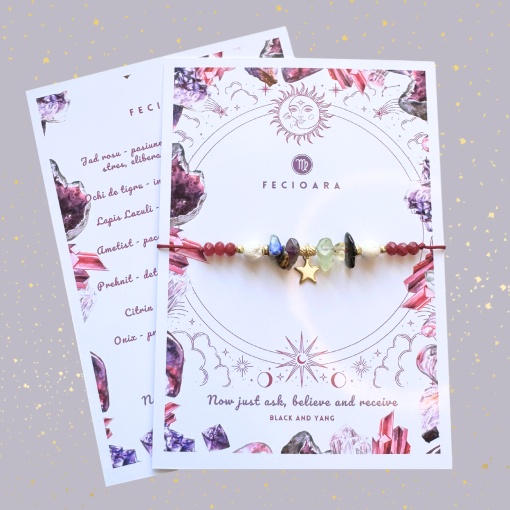 Bratara zodii cu pietre semipretioase naturale pentru Zodia Fecioara - echilibru, claritate si protectie energetica