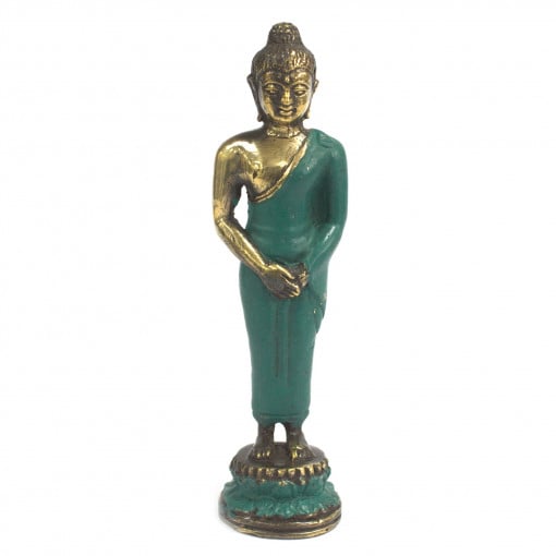 Statueta Buddha Turcoaz din Alama - Mediu