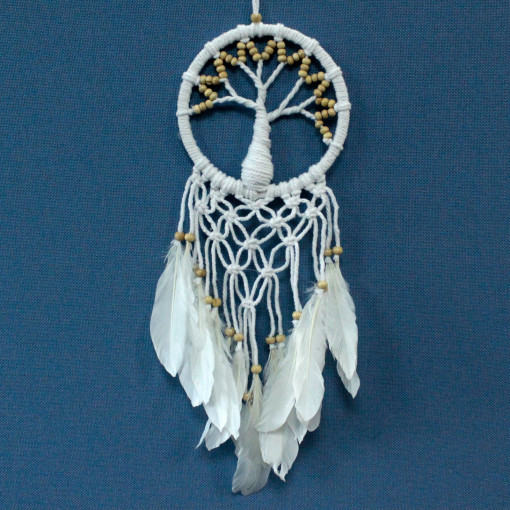 Dream Catcher (Prinzător de Vise) - Copacul Vieții - Alb - 16cm