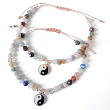 Bratara Yin Yang cu mix de pietre semipretioase - Protectie