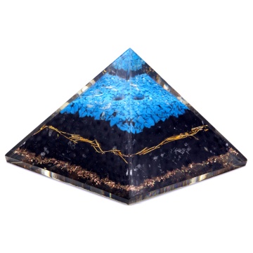 Piramida din Orgonit - Turcoaz si Turmalina neagra - 70 mm