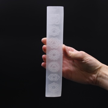 Platou Plat din cristal de Selenit 20 cm - Chakra - Img 1