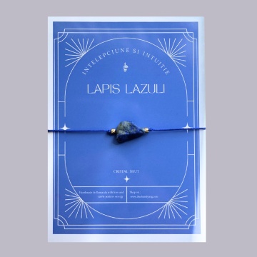 Bratara cristale reglabila lapis lazuli cristal brut - intuitie si dezvoltare