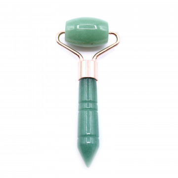 Mini Roller facial pentru masaj cu cristale de Jad verde