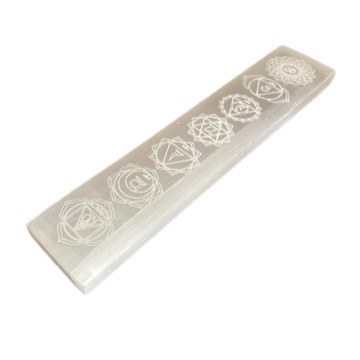 Platou Plat din cristal de Selenit 20 cm - Chakra - Img 2