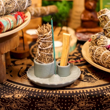 Suport pentru Betisor Palo Santo si pentru Fumigatie – Floare de Lotus – Portocaliu Mat