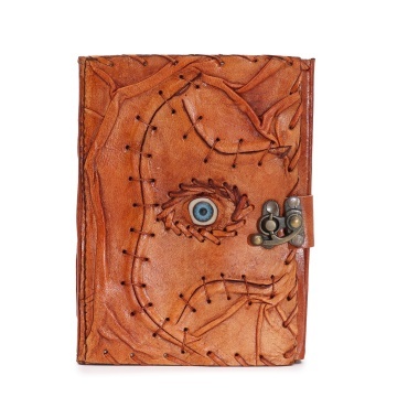 Agenda Maro Deschis din piele - Evil Eye - 160 pagini - 17x12,5cm