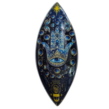 Bol Emailat pentru Betisoare – Aluminiu – Hamsa Albastra