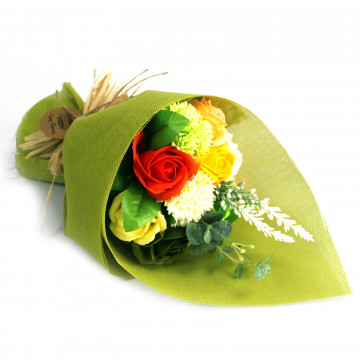 buchet flori de sapun verde galben
