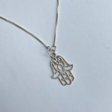 lantisor argint hamsa