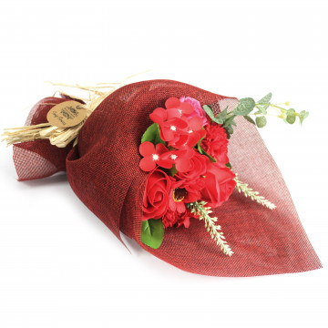 buchet flori de sapun rosii