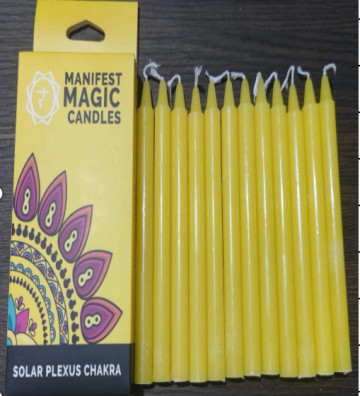 Lumanari Magice (pachet de 12) - Galben- Chakra Plexului Solar - Img 2