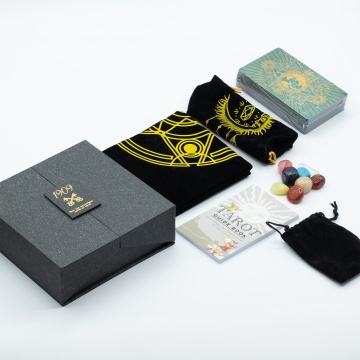 Set Cadou Carti de Tarot cu Folie aurie si turcoaz - 78 Carti