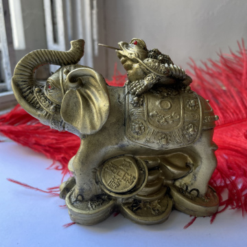 statueta elefant cu broasca