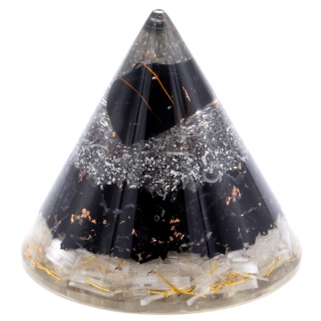 Con Orgonit - Selenit si Turmalina neagra - Cupru - 90 mm