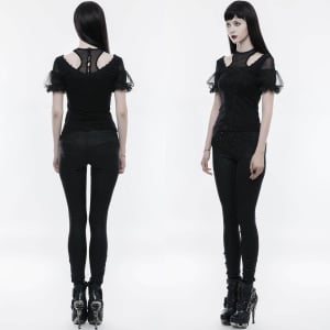 Bluza gotica neagra dahlia - Img 7