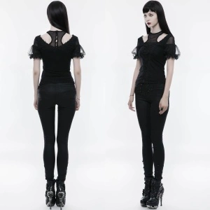 Bluza gotica neagra dahlia - Img 7