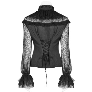 Camasa neagra gotica vitrage - Img 2