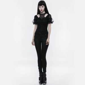 Bluza gotica neagra dahlia - Img 8