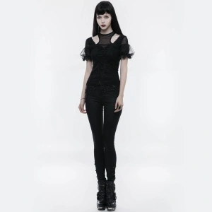 Bluza gotica neagra dahlia - Img 8