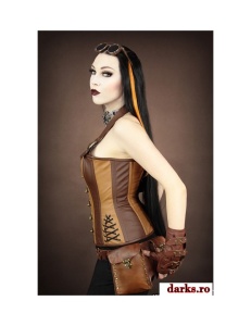 Curea steampunk maro cu portofele - Img 10
