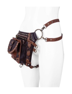 Geanta curea holster brown studded - Img 6