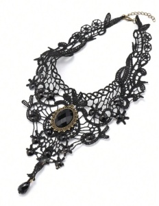 Choker negru gotic victorian - Img 3