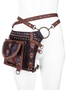 Geanta curea holster brown studded