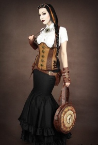 Curea steampunk maro cu portofele - Img 7