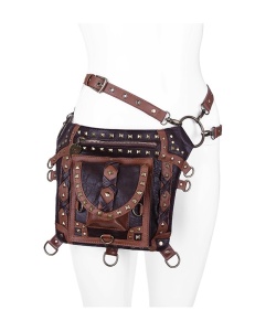 Geanta curea holster brown studded - Img 2