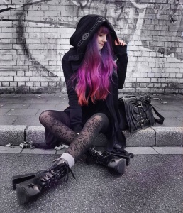 Geanta gotica neagra bat wings - Img 4