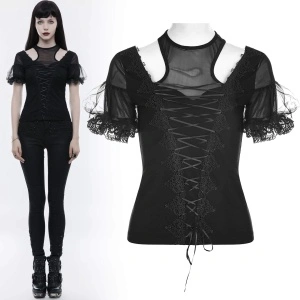 Bluza gotica neagra dahlia