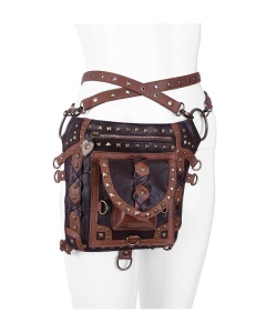 Geanta curea holster brown studded - Img 3