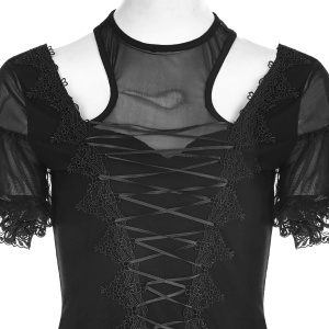 Bluza gotica neagra dahlia - Img 2