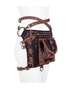 Geanta curea holster brown studded - Img 4