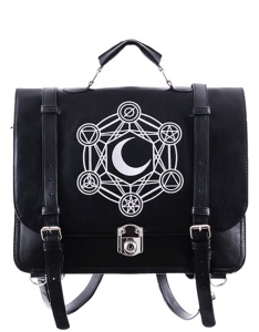 Geanta gotica neagra moon messenger
