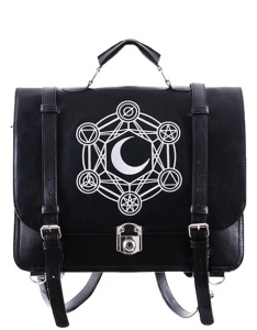 Geanta gotica neagra moon messenger