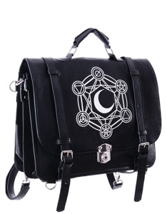 Geanta gotica neagra moon messenger - Img 2