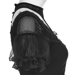 Bluza gotica neagra dahlia - Img 4