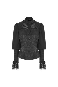 Bluza gotica neagra noirelien - Img 2