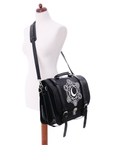 Geanta gotica neagra moon messenger - Img 4