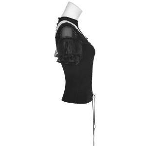 Bluza gotica neagra dahlia - Img 6