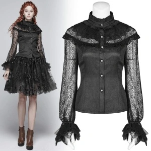 Camasa neagra gotica vitrage