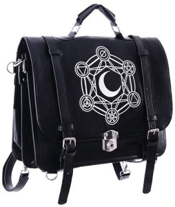 Geanta gotica neagra moon messenger - Img 5