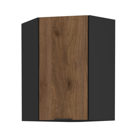 MENZO 60x60 GN-90 1F - Felső sarokszekrény okapi dió/fekete