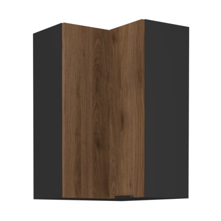MENZO 60x60 GN-90 2F - Felső sarokszekrény okapi dió/fekete