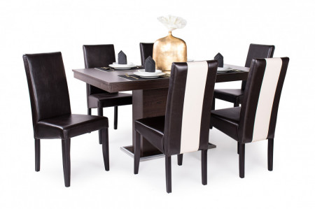 Berta Mix étkező Flóra asztal + 6db Berta Mix szék Wenge barna