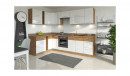 Magas szekrény, lancelot tölgy/ fehér extra magas fényű HG , VEGA 60 DK-210 2F