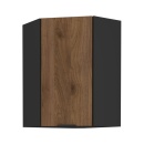 MENZO 60x60 GN-90 1F - Felső sarokszekrény okapi dió/fekete
